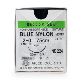 ไหมไม่ละลายติดเข็ม Blue Nylon 24 psc.