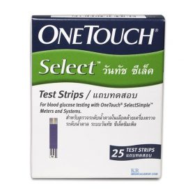 แถบตรวจระดับน้ำตาลในเลือด OneTouch Select 25 ชิ้น/กล่อง