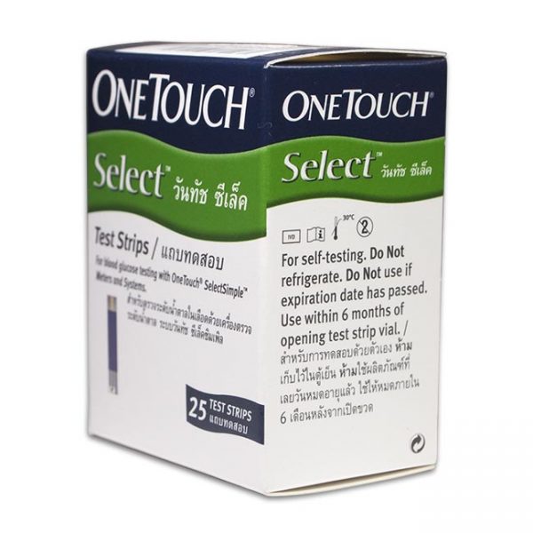 แถบตรวจระดับน้ำตาลในเลือด OneTouch Select 25 ชิ้น/กล่อง - Image 2