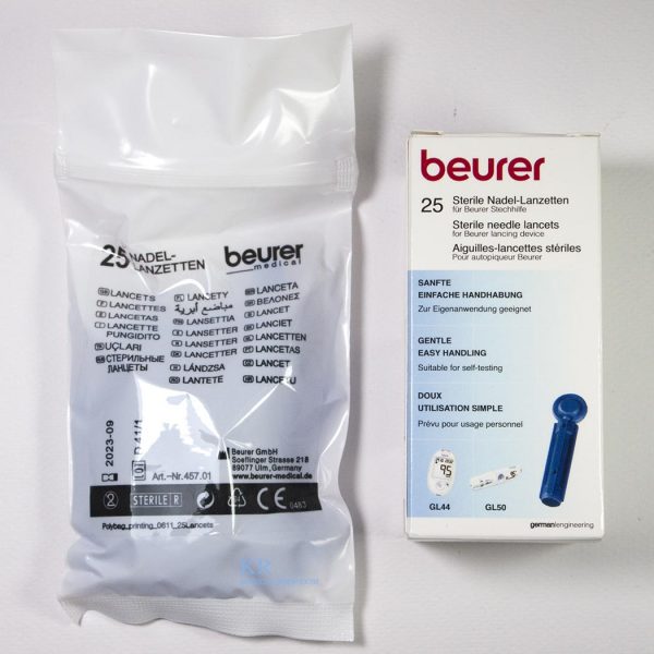 เข็มเจาะวัดระดับน้ำตาลในเลือด Beurer GL44 (25 ชิ้น) - Image 3